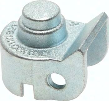 Kombigriff Größe 1, Schlossadapter zum Abschließen der Flachstahlgriffe, 6 mm Bo