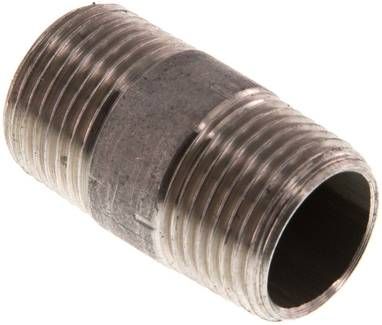 Rohrdoppelnippel R 3/8"-30mm, 20 bar 1.4571