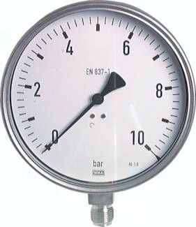 Chemie-Manometer senkrecht, 160mm, 0 - 40 bar