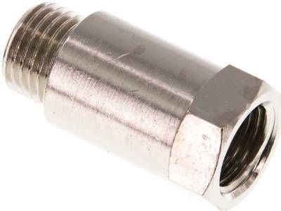 Gewindeverlängerung G 1/4"-27mm, 16 bar Messing vernickelt