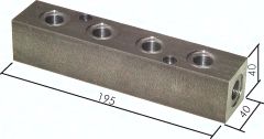 Hydraulik-Verteilerleiste 2 x G 3/8"-4 x G 3/8"