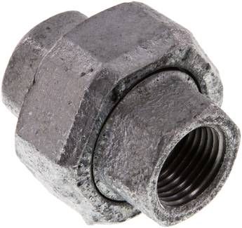 Verschraubung kon. dichtend Rp 1/2" (IG),25 bar Temperguss verzinkt