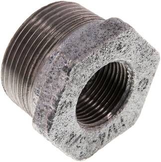 Reduziernippel R 1 1/4"(AG)-Rp 3/4"(IG), 25 bar Temperguss verzinkt