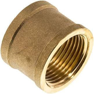 Rundmuffe G 1"-G 1", 16 bar Messing