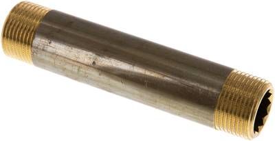 Rohrdoppelnippel G 3/4"-120mm, 16 bar Messing