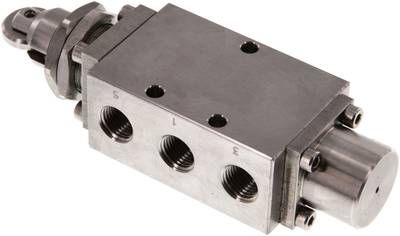 5/2-Wege-Endschalter, G 1/4", mit Rolle, Edelstahl