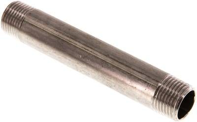 Rohrdoppelnippel R 1/2"-120mm, 20 bar 1.4571