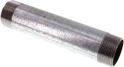 Rohrdoppelnippel R 1 1/2"-200mm, 50 bar, Stahlrohr ST 37 verzinkt