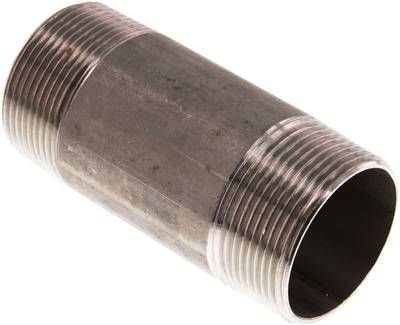 Rohrdoppelnippel R 1 1/2"-100mm, 20 bar 1.4571