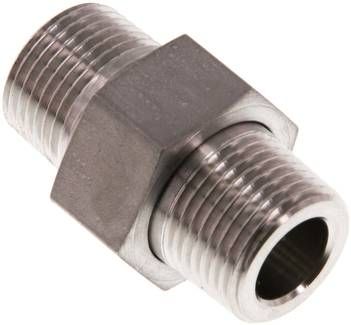 Doppelnippel trennbar R 3/8"-R 3/8", 1.4571 PN40, konisch dichtend