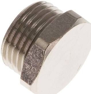 Verschlussstopfen Außenskt. G 1/2", 16 bar Messing vernickelt