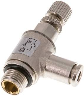 Winkel-Drosselrückschlag-ventil G 1/8"-4mm,abluftregelnd (Standard)