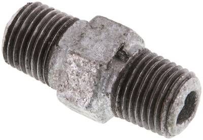 Doppelnippel R 1/4"-R 1/4", 25 bar Temperguss verzinkt