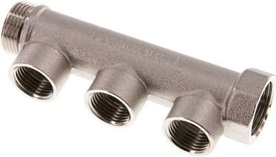 Verteilerrohr G 3/4"(IG/AG), 3 Abgänge G 1/2" (IG)