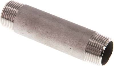 Rohrdoppelnippel R 3/4"-100mm, 20 bar 1.4571