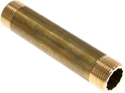 Rohrdoppelnippel G 1"-150mm, 16 bar Messing