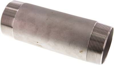 Rohrdoppelnippel R 2 1/2"-200mm, 20 bar 1.4571