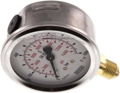 Glycerin-Manometer senkrecht (CrNi/Ms), 63mm, 0 - 1000 bar