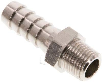 Gewindetülle R 1/8"-8mm, 16 bar Messing vernickelt