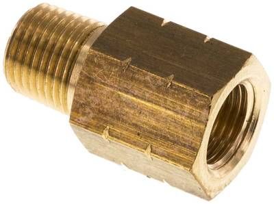 Reduziernippel NPT 1/8"(AG)-G 1/8"(IG), 16 bar Messing