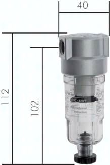 Mini-Filter G 1/4", mit Polycarbonatbehälter
