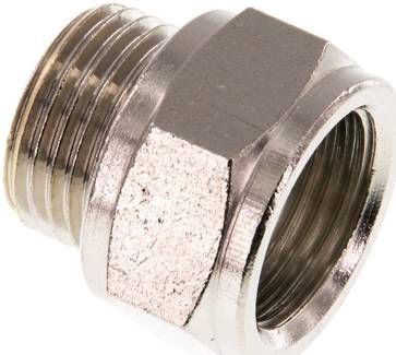 Gewindeverlängerung G 1/2"-16mm, 16 bar Messing vernickelt