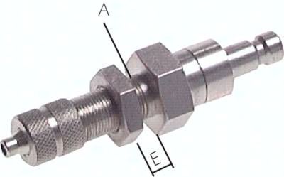 Schott-Kupplungsstecker (NW2,7) 6 x 4mm Schlauch, Messing vernickelt