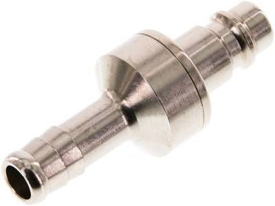 Kupplungsstecker (NW7,2) 10mm Schlauch, Messing vernickelt