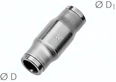 Gerader Steckanschluss 4mm-4mm, Baureihe Edelstahl
