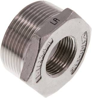 Reduziernippel R 1 1/2"(AG)-Rp 3/4"(IG), 16 bar 1.4408