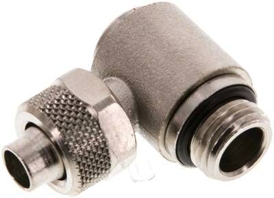 Winkel-Verschraubung G 1/4"-10 x 8mm, Messing vernickelt, Innenskt.