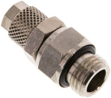 Gerade Drehverschraubung G 1/4"-6 x 4mm, Messing vernickelt