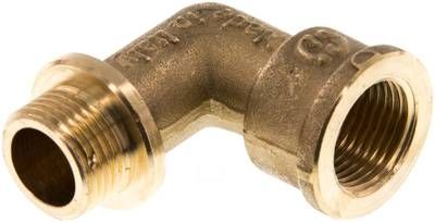 90°-Einschraubwinkel G 3/8"(IG)-G 3/8"(AG), 16 bar Messing