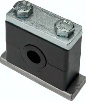 Rohrschelle (Elastomereinsatz) mit Deckplatte, 73mm