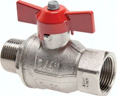 Messing-Kugelhahn, R / Rp 1/2" (AG/IG), PN 50