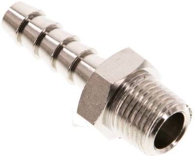 Gewindetülle R 1/8"-6mm, 16 bar Messing vernickelt