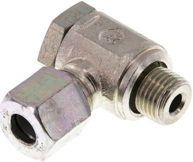 Winkel-Schwenkverschraubung 8 L-G 1/4", Stahl verzinkt