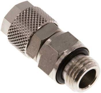 Gerade Drehverschraubung G 1/4"-10 x 8mm, Messing vernickelt