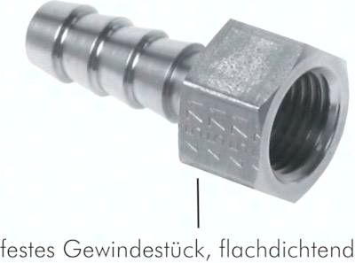 Aufschraub-Schlauchtülle G 1/4"-8mm, 16 bar Messing vernickelt