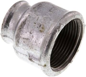 Rundmuffe Rp 1 1/4"-Rp 3/4", 25 bar Temperguss verzinkt