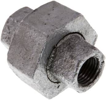 Verschraubung flach dichtend Rp 1/4" (IG),25 bar Temperguss verzinkt