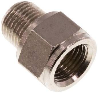 Reduziernippel R 1/8"(AG)-Rp 1/8"(IG), Messing vernickelt