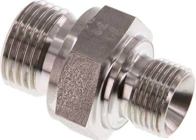 Hydraulik-Doppelnippel G 1/2"-G 3/8", 1.4571