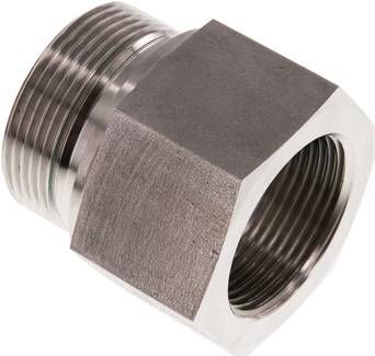 Hydraulik-Reduzierung G 1 1/2"(AG)-G 1 1/4"(IG), 1.4571, Elastomerdichtung