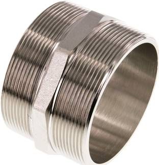 Doppelnippel G 3"-G 3", 16 bar Messing vernickelt