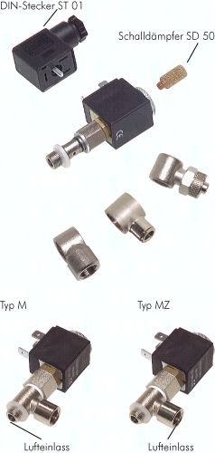 3/2-Wege Magnetventil G 1/8" (AG) -> 6 x 4 (CK-Anschluss)