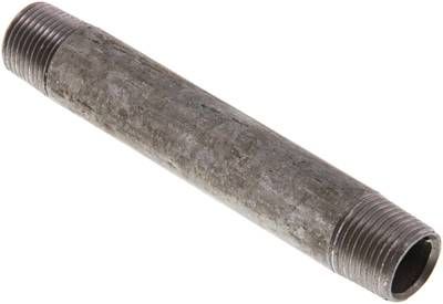 Rohrdoppelnippel R 3/8"-100mm, 50 bar, Stahlrohr ST 37 verzinkt