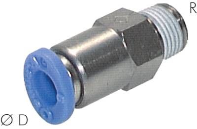 Rückschlagventil R 1/4"-8mm, Durchfluss vom Gewinde zum Schlauch, IQS-Standard