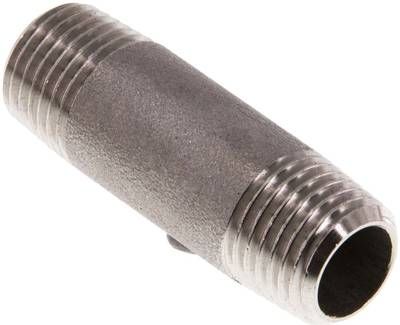 Rohrdoppelnippel R 1/4"-40mm, 20 bar 1.4571