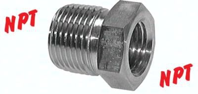 Reduziernippel NPT 1"(AG)-NPT 1/2"(IG), 1.4571